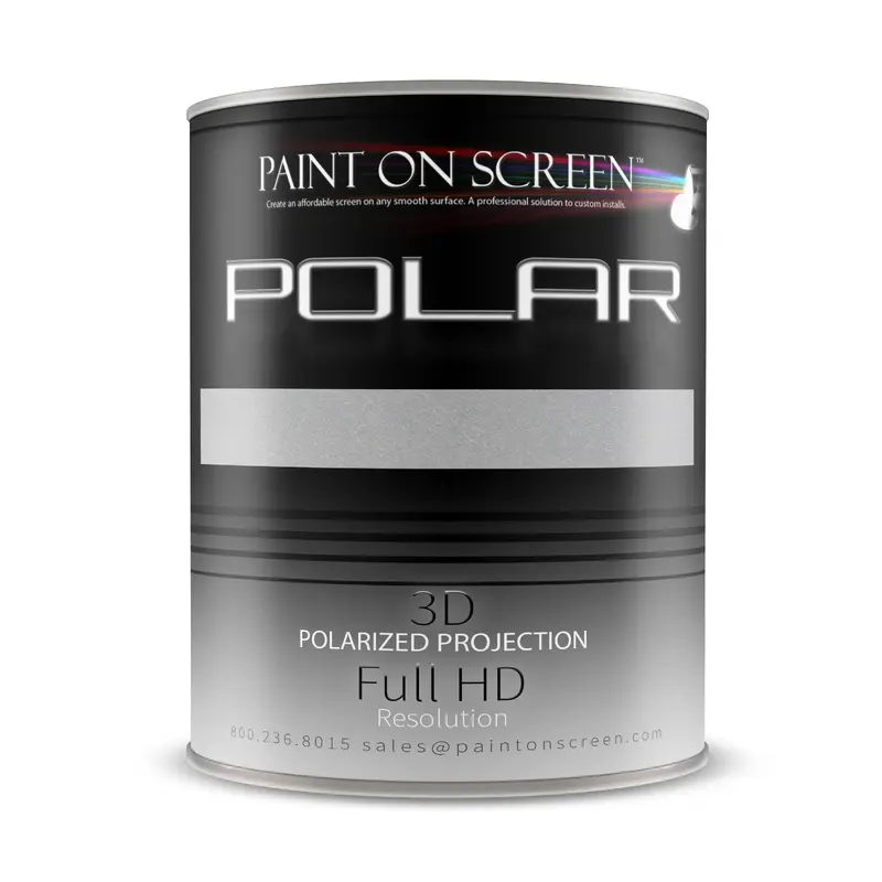 Projector Screen Paint - Polar Silver with 2.6 Gain-HD 1080P, 3D Capable and 4K Ready-Gallon