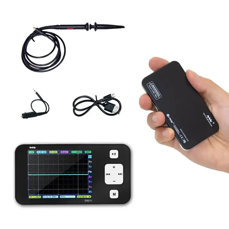 Mini Portable Handheld Oscilloscope, 1-Channel, 200kHz, Rechargeable