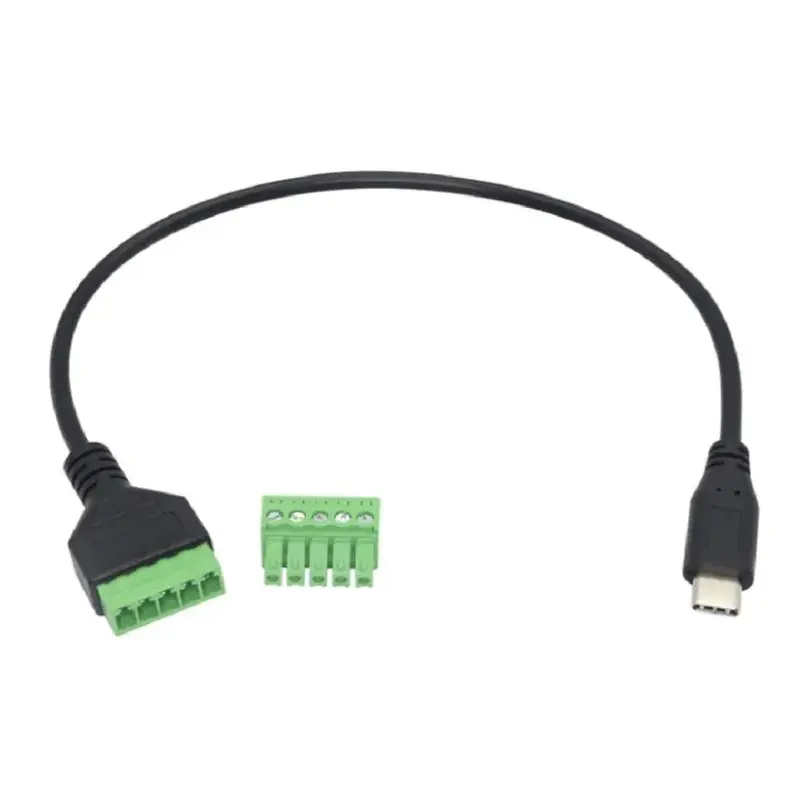 DFRobot 5-Pin Type-C Male to Solderless Terminal Power Cable (30Cm, 5V 2A Output)