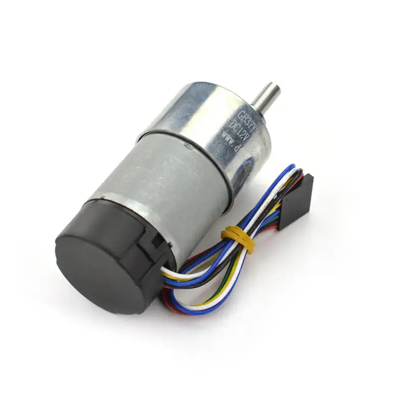 DFRobot 12V Metal DC Geared Motor w/ Encoder (90:1, 122rpm, 38Kg.cm)