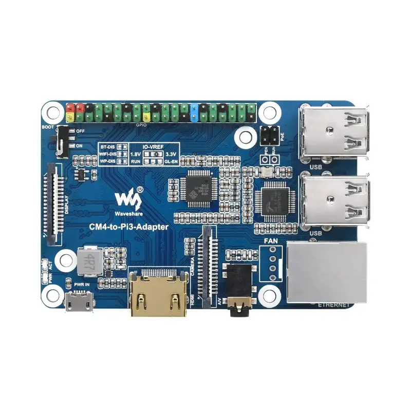 Waveshare Raspberry Pi CM4 to 3B Adapter B Version, Alternative Solution for Raspberry Pi 3 Model B/B+