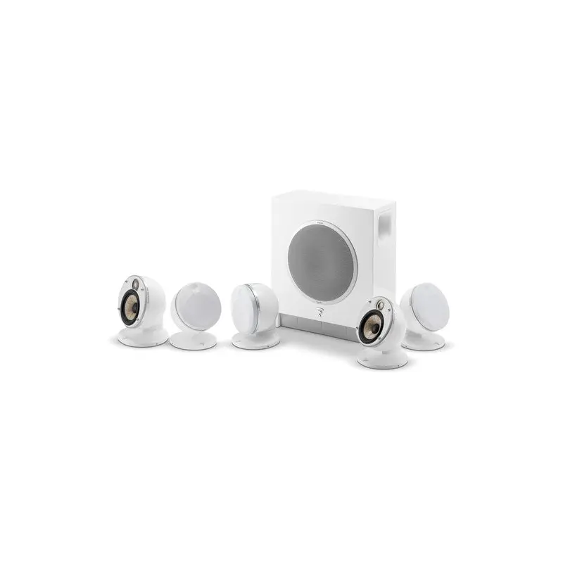 Focal Dme Flax 5.1 Surround Sound System with Sub Air Wireless Subwoofer (White)