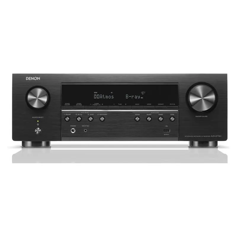 Denon AVR-S770H 7.2-channel home theater receiver with Dolby Atmos, Bluetooth, Apple AirPlay 2, and Amazon Alexa compatibility - AVRS770HBKE3