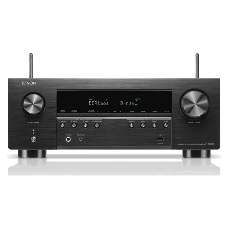 Denon AVR-S970H 7.2-channel home theater receiver with Dolby Atmos,  Bluetooth, Apple AirPlay 2, and Amazon Alexa compatibility - AVR-S970H