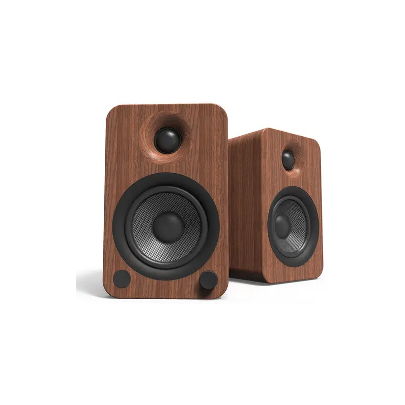 Kanto Living YU4 2-Way Powered Bookshelf Speakers (Walnut, Pair)
