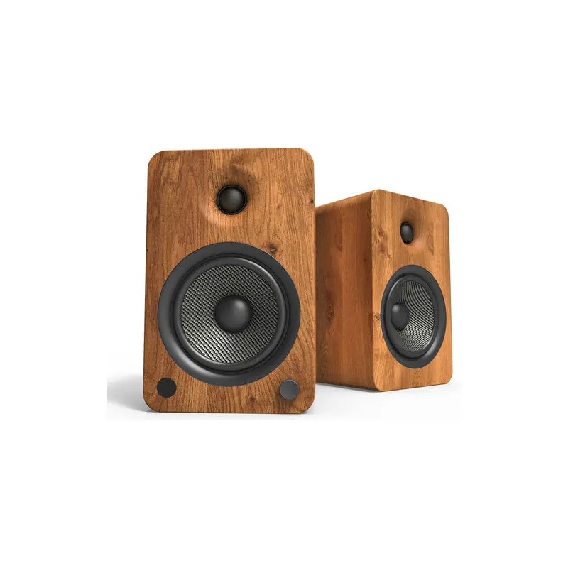 Kanto Living YU6 2-Way Powered Bookshelf Speakers (Walnut, Pair)