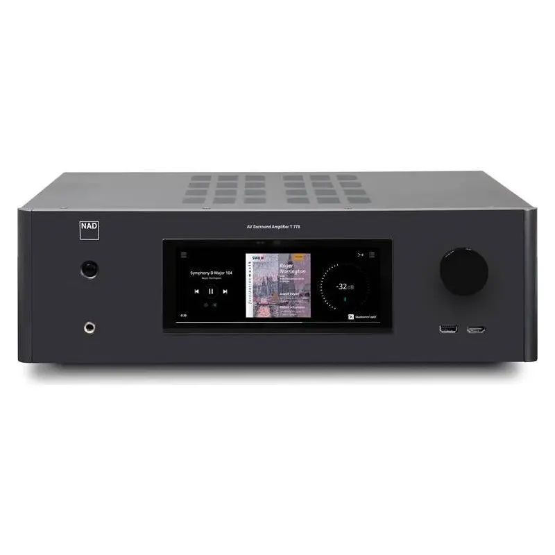 NAD T 778 9.2-channel home theater receiver with Wi-Fi, BluOS, Bluetooth, Apple AirPlay 2 and Dolby Atmos