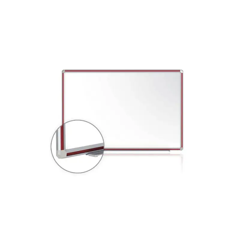 144" x 48" DecoAurora Aluminum Frame Porcelain Magnetic Whiteboard - Cherry Trim