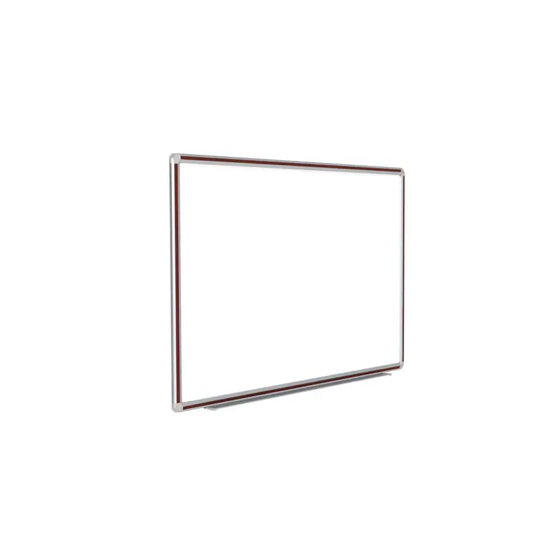 144" x 48" DecoAurora Aluminum Frame Porcelain Magnetic Whiteboard - Mahogany Trim