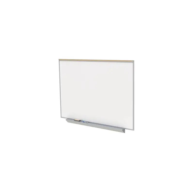 96.5" x 48.5" Aluminum Frame Premium Porcelain Magnetic Whiteboard - 1" Maprail, 4 Markers & Eraser