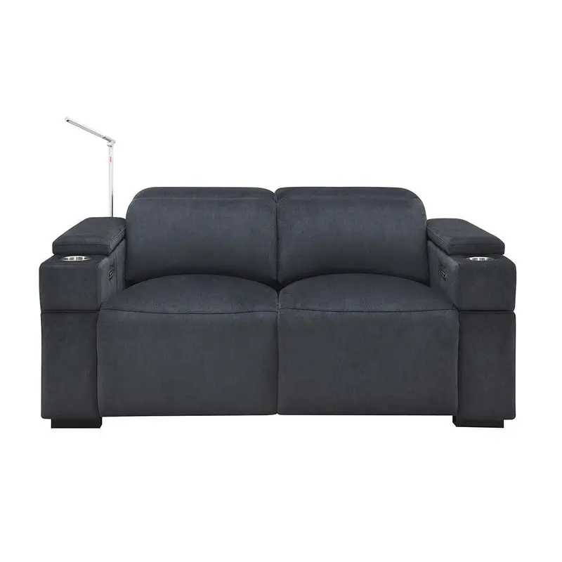 RowOne Calveri Microfiber Fabric 2 Seat Loveseat Power Recline - Charcoal