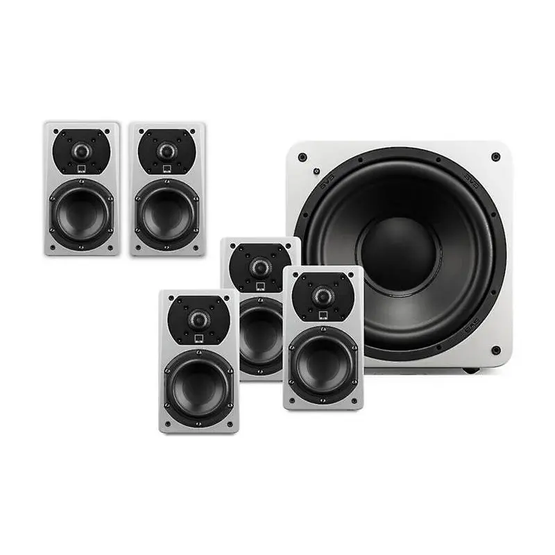 SVS Prime Satellite Pro 5.1 System 5.1-channel home theater speaker system with powered subwoofer (Piano Gloss White)