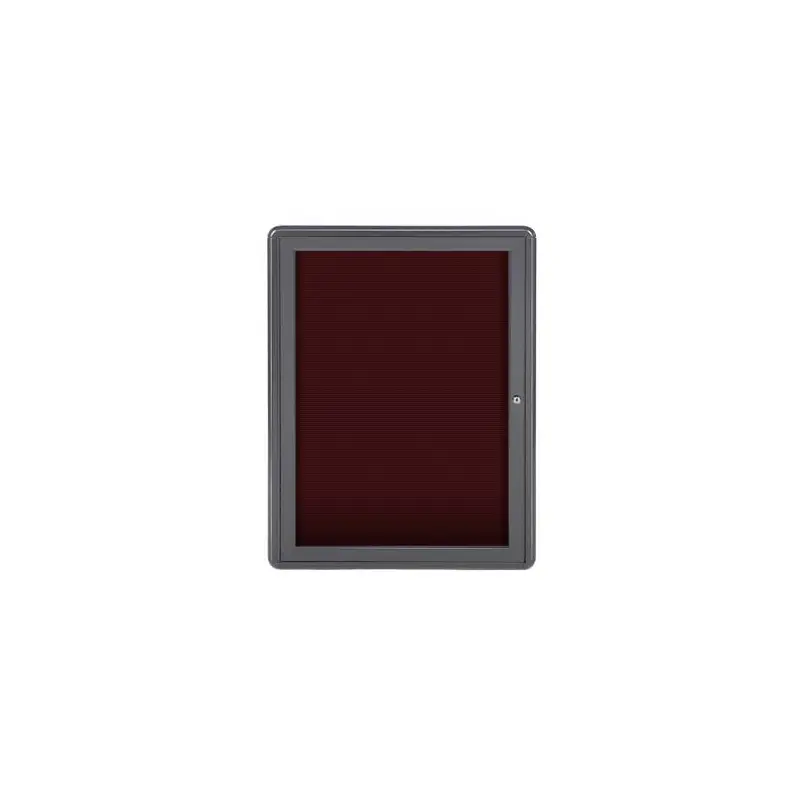 24" x 34" 1-Door Ovation Letterboard Burgundy - Gray Frame