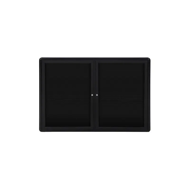 47" x 34" 2-Door Ovation Letterboard Black - Black Frame