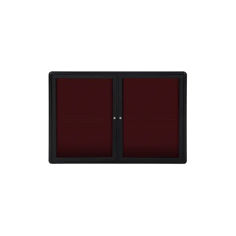47" x 34" 2-Door Ovation Letterboard Burgundy - Black Frame