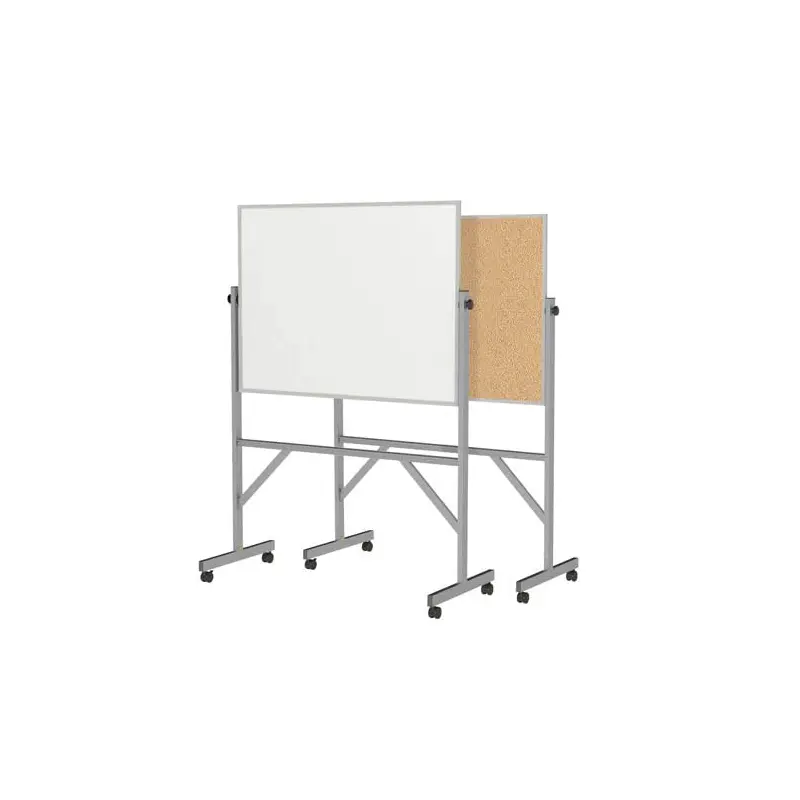 53.25" x 72.125" Aluminum Frame Reversible Acrylate Marker/Natural Cork w/ 4 Markers & Eraser