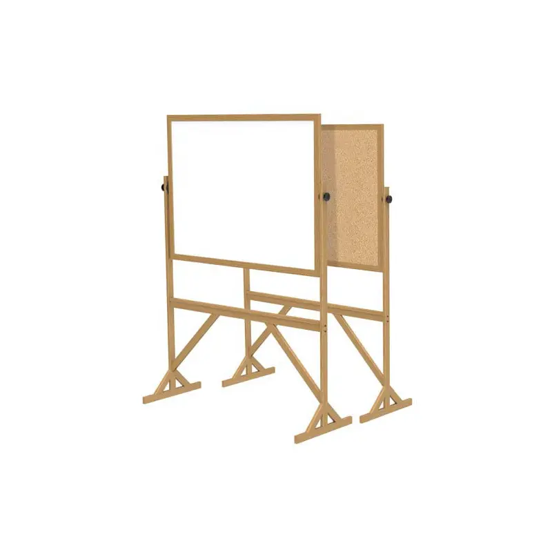 53.25" x 72.125" Wood Frame Reversible Acrylate Marker/Natural Cork