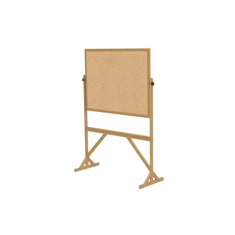 53.25" x 72.125" Wood Frame Reversible Natural Cork/Natural Cork