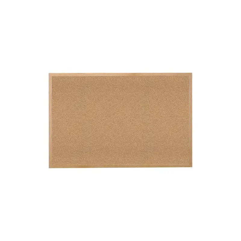 60.5" x 48.5" Wood Frame Natural Cork Tackboard