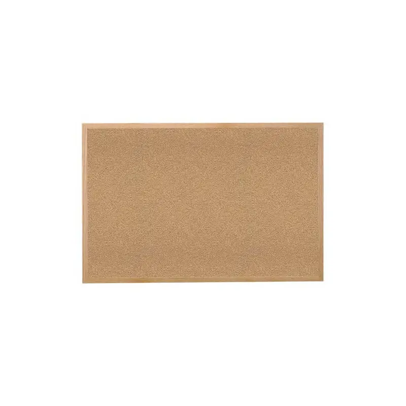 96.5" x 48.5" Wood Frame Natural Cork Tackboard