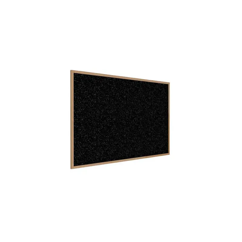 120.5" x 48.5" Wood Frame, Oak Finish Recycled Rubber Tackboard - Tan Speckled