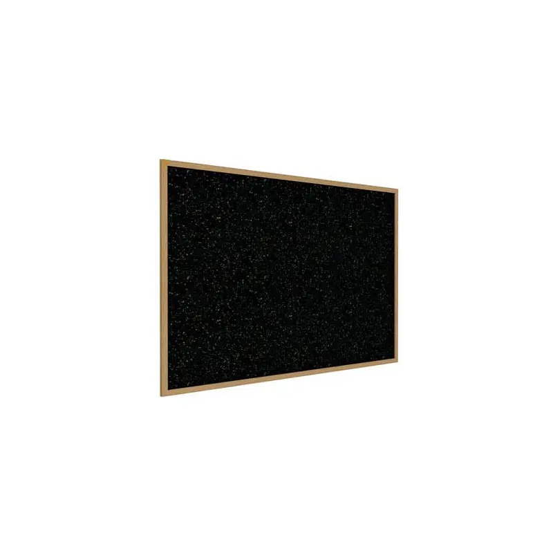 48.5" x 36.5" Wood Frame, Oak Finish Recycled Rubber Tackboard - Confetti