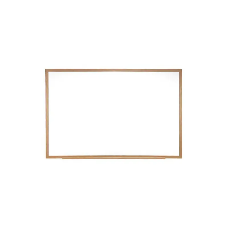 48.5" x 36.5" Wood Frame Porcelain Magnetic Whiteboard