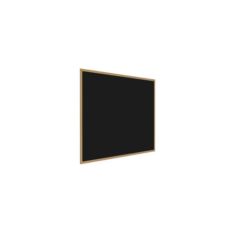 48.5" x 48.5" Wood Frame, Oak Finish Recycled Rubber Tackboard - Black