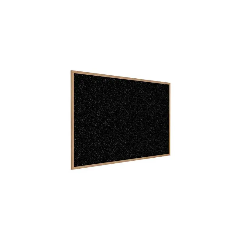60.5" x 36.5" Wood Frame, Oak Finish Recycled Rubber Tackboard - Tan Speckled