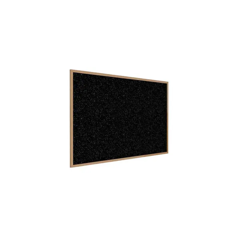 60.5" x 48.5" Wood Frame, Oak Finish Recycled Rubber Tackboard - Tan Speckled