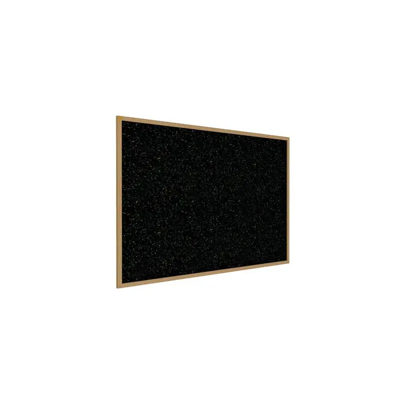 72.5" x 48.5" Wood Frame, Oak Finish Recycled Rubber Tackboard - Confetti