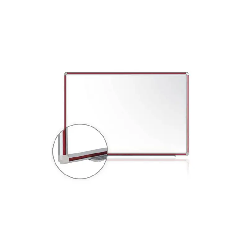 72" x 48" DecoAurora Aluminum Frame Porcelain Magnetic Whiteboard - Cherry Trim