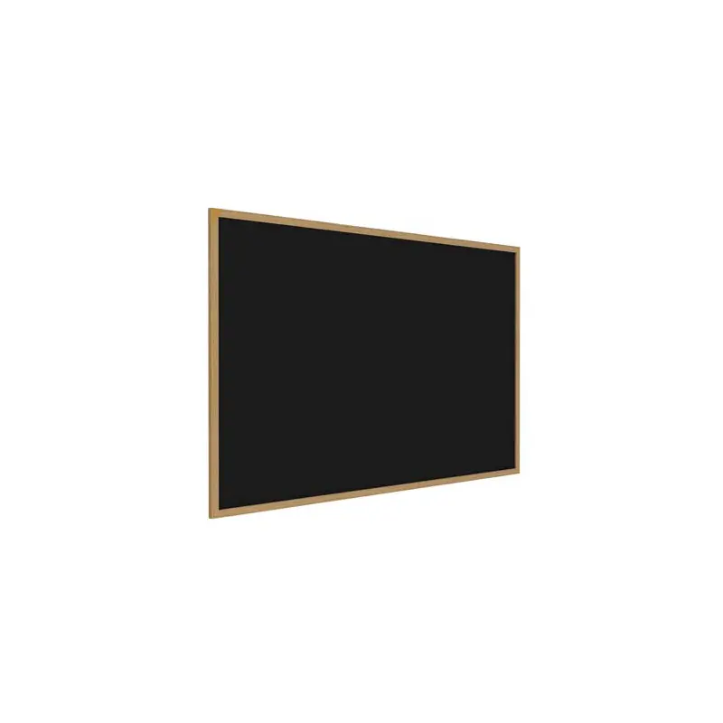 96.5" x 48.5" Wood Frame, Oak Finish Recycled Rubber Tackboard - Black