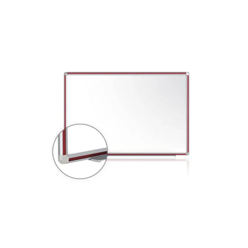 96" x 48" DecoAurora Aluminum Frame Porcelain Magnetic Whiteboard - Cherry Trim