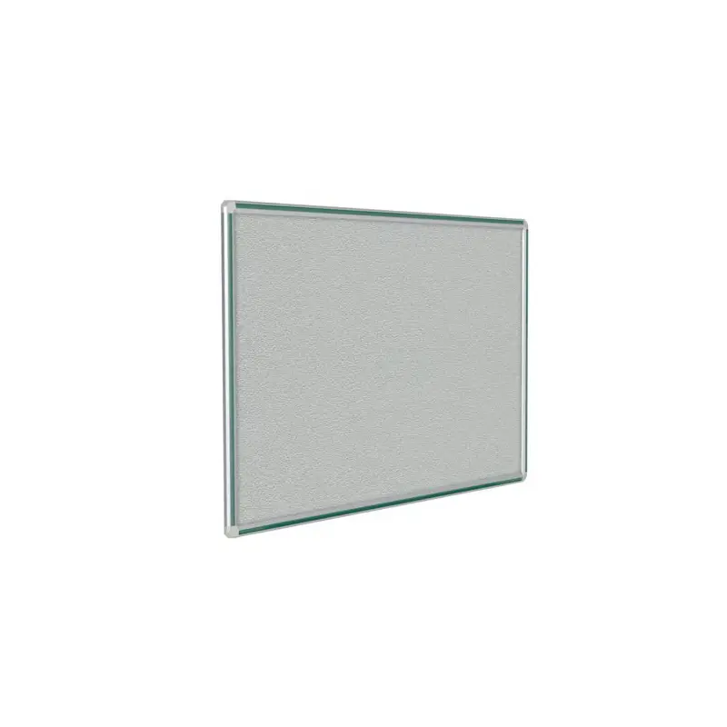 120" x 48" DecoAurora Aluminum Frame Gray Vinyl Tackboard - Hunter Green Trim