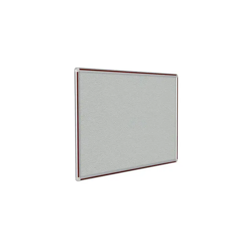 120" x 48" DecoAurora Aluminum Frame Gray Vinyl Tackboard - Mahogany Trim