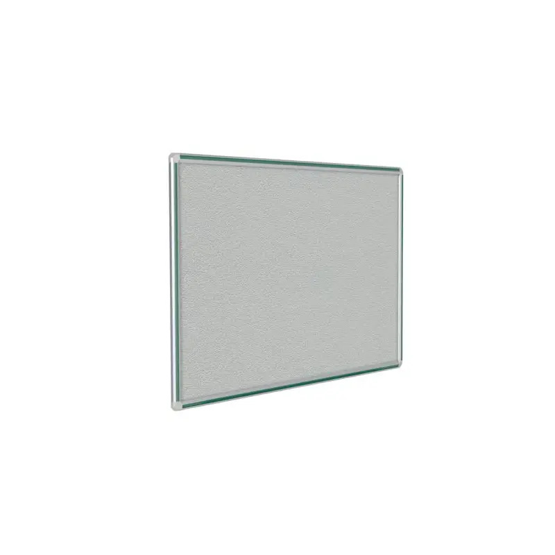 144" x 48" DecoAurora Aluminum Frame Gray Vinyl Tackboard - Hunter Green Trim