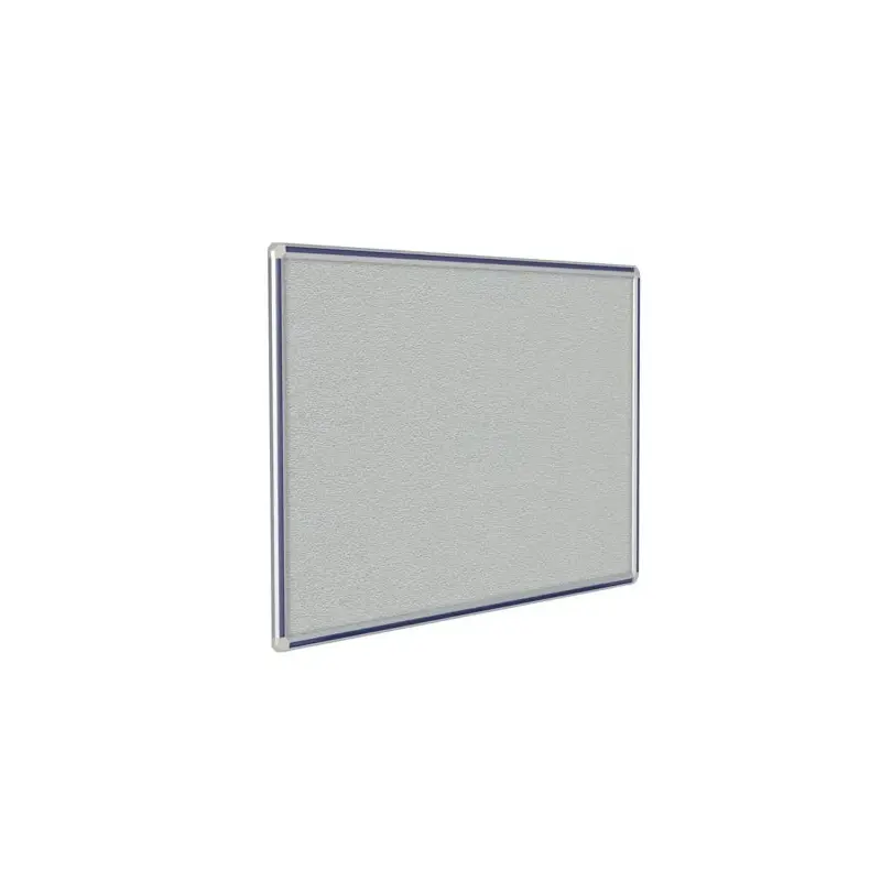 48" x 48" DecoAurora Aluminum Frame Gray Vinyl Tackboard - Navy Blue Trim