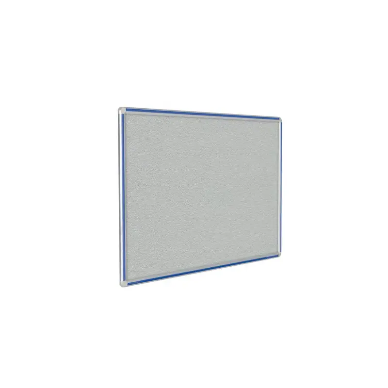 48" x 48" DecoAurora Aluminum Frame Gray Vinyl Tackboard - Royal Blue Trim