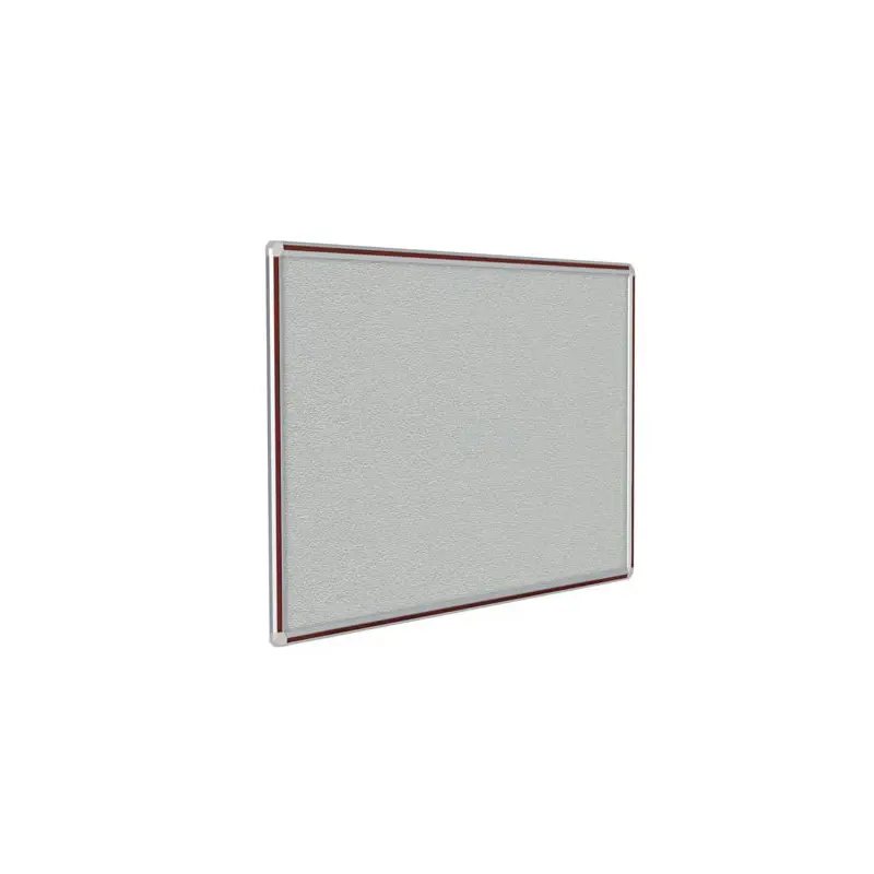 72" x 48" DecoAurora Aluminum Frame Gray Vinyl Tackboard - Mahogany Trim