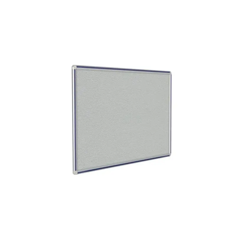 72" x 48" DecoAurora Aluminum Frame Gray Vinyl Tackboard - Navy Blue Trim