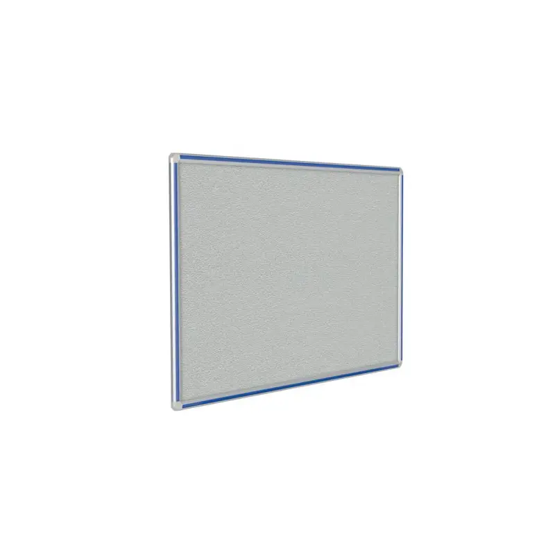 72" x 48" DecoAurora Aluminum Frame Gray Vinyl Tackboard - Royal Blue Trim