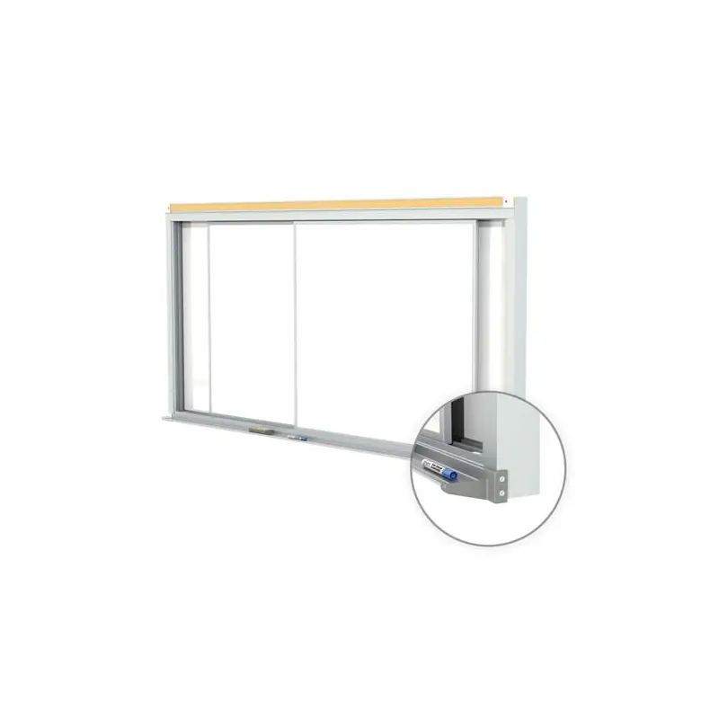 72" x 48" Horizontal Sliding Panel Unit Porcelain Magnetic 28 gauge Whiteboard