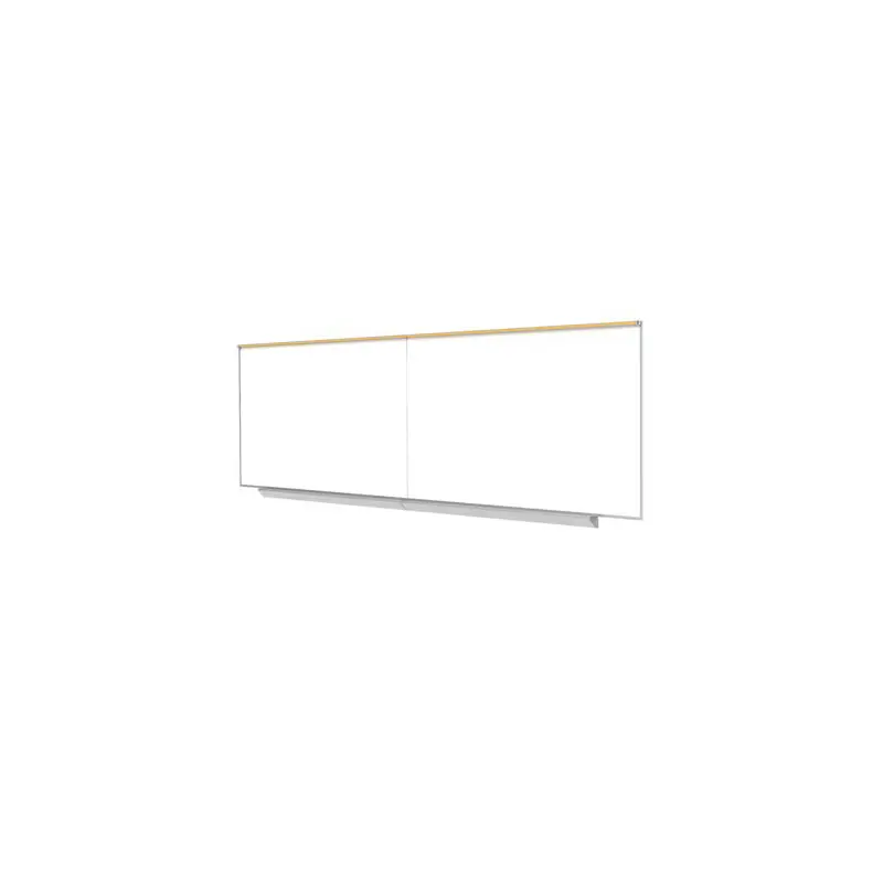 48.5" x 193.25" Alum Frame Premium Porcelain Magnetic Whiteboard (2 pcs w/joiner) 1" Maprail,4 Mrkrs