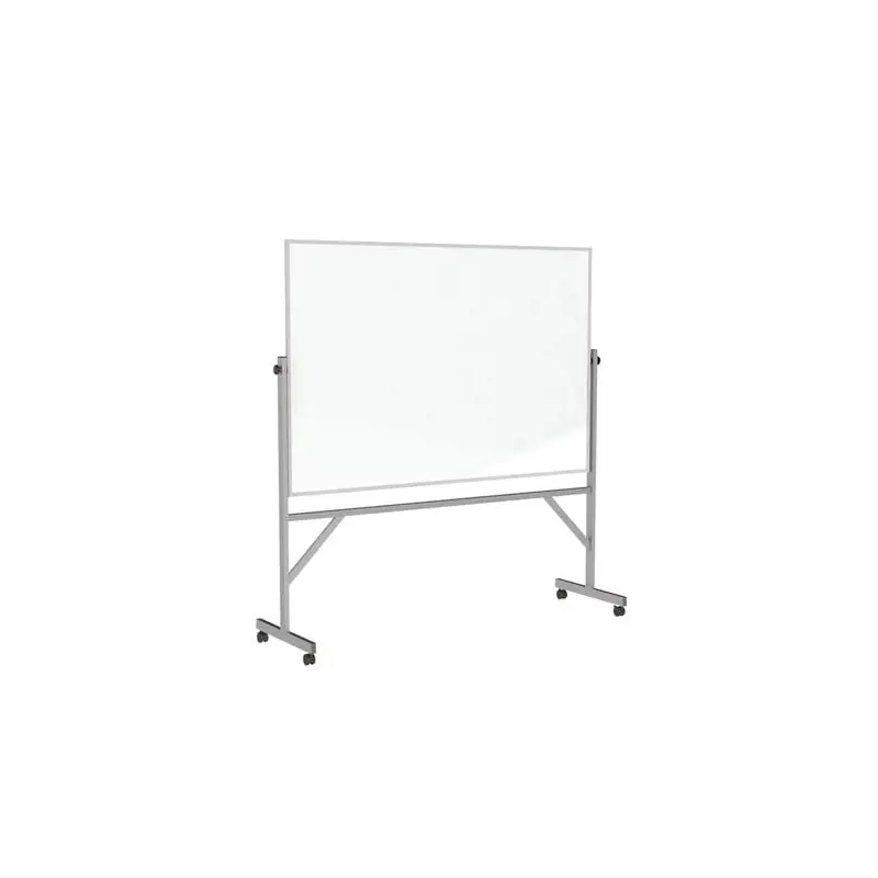 77.25" x 78.125" Aluminum Frame Reversible Porcelain Marker/Porcelain Marker w/ 4 Markers & Eraser
