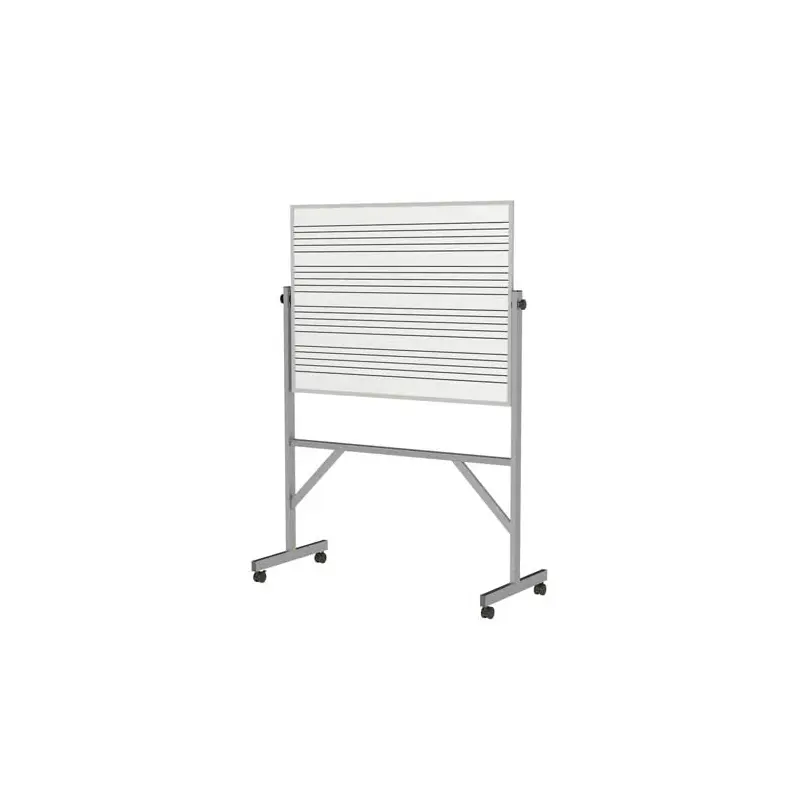 72.125"x 53.25" Alum Frame Reversible Porcelain Magnetic Whiteboard w/4 Markers-Music Staff 2 Sides