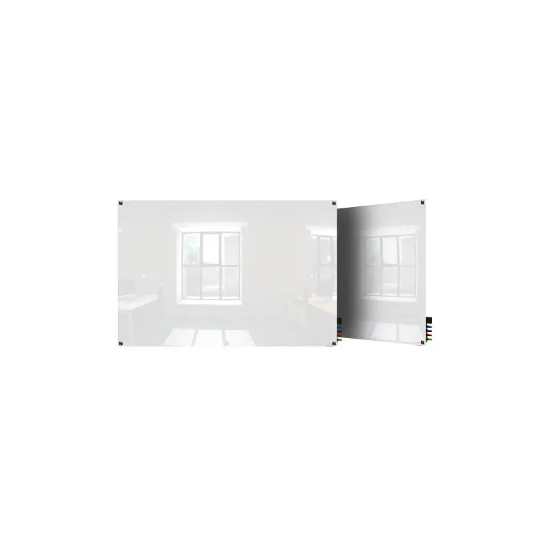 Ghent HMYSM23WH 2'x3' Harmony Magnetic Glass Board- Square Corners-White-4 Magnets, 4 Markers,Eraser