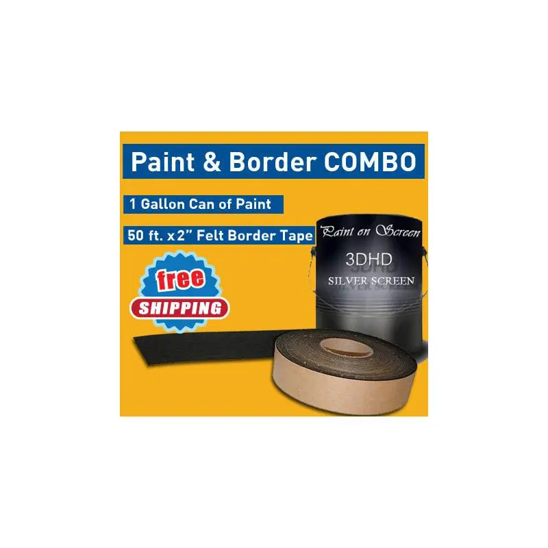 Paint on Screen Combo Kit: (1) G003DHD and (1) Black Felt Tape Border - (2 inch x 50 feet)