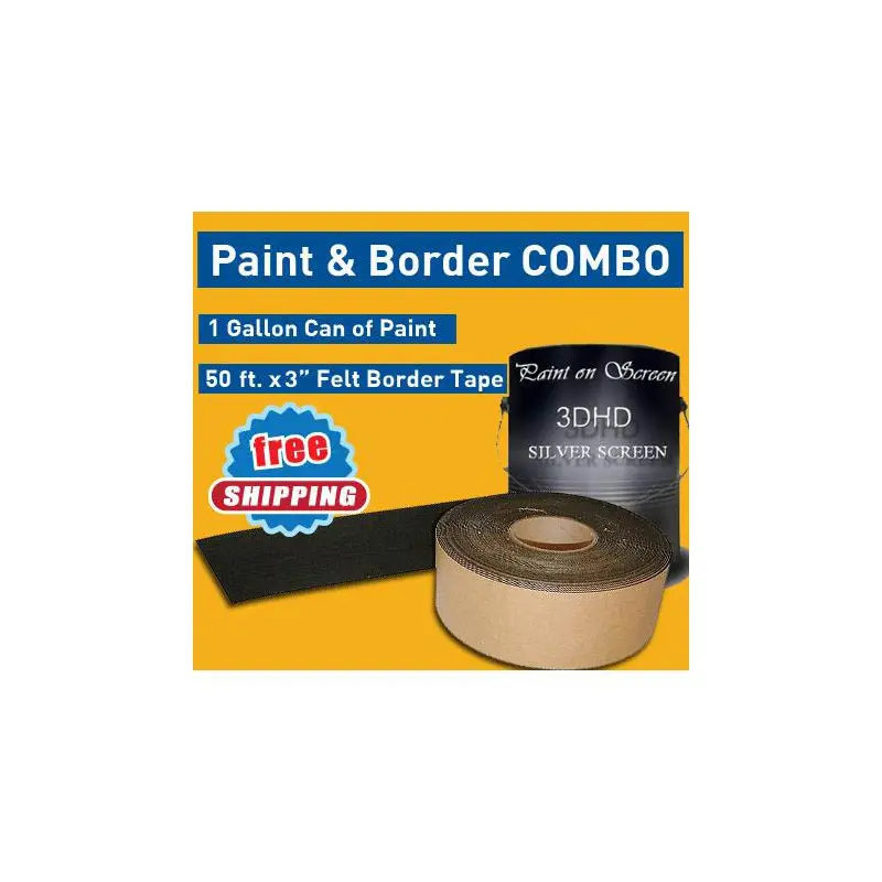 Paint on Screen Combo Kit: (1) G003DHD and (1) Black Felt Tape Border - (3 inch x 50 feet)