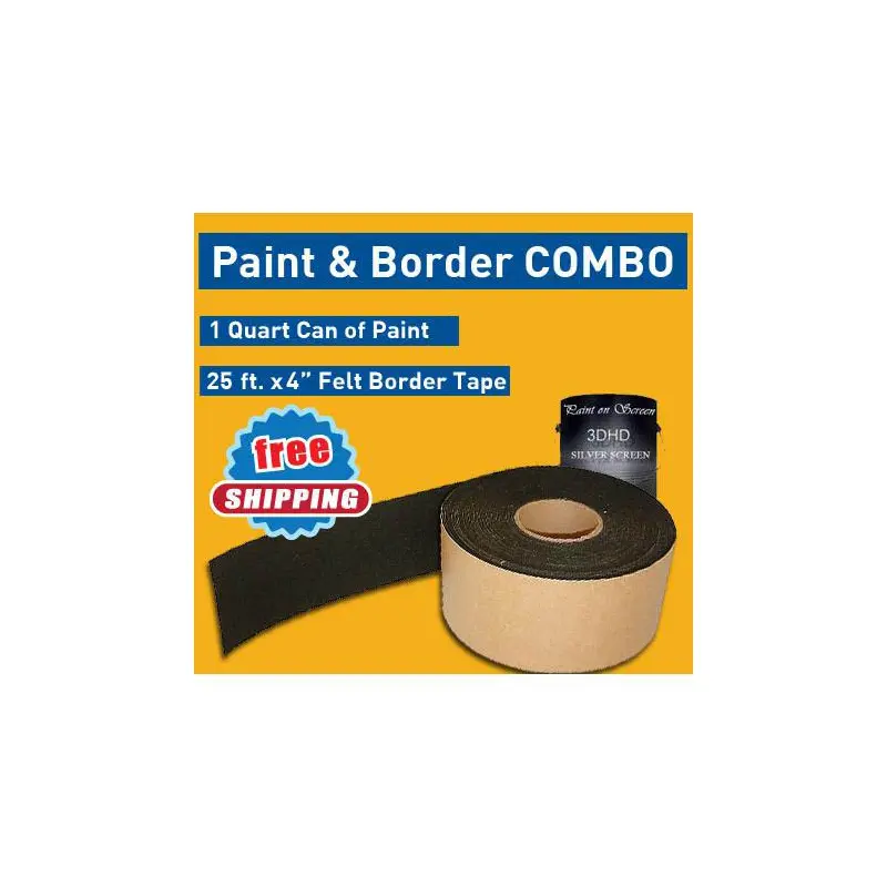 Paint on Screen Combo Kit: (1) Q003DHD and (1) Black Felt Tape Border - (4 inch x 25 feet)